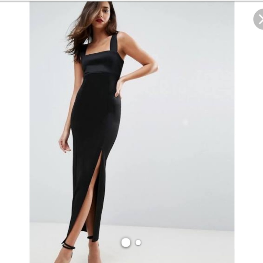 Asos Black Scuba Maxi Dress